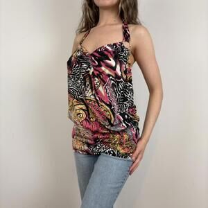 Women's Multi and Black Cami